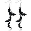 Acrylic Halloween Skull Bat Drop Dangle Earrings Multi-Layered Skull Stacking Earrings Dangle Earrings for Halloween Party