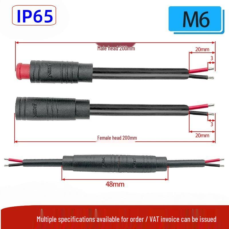 M6 2P3P4P5P6P Dashcam Sensor Docking Cable – Waterproof Connection