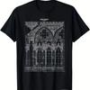 Herren Gothic Architektur Druck T-Shirt Baumwolle Retro Mittelalter-Inspiriert Gotischer Bogen Kathedrale Dr