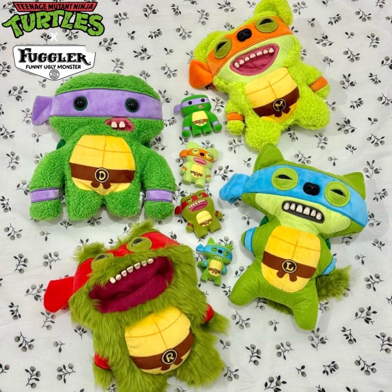 Official Fuggler X Tmnt Teenage Mutant Ninja Turtles Funny Ugly Monster Soft Plush Doll Leonardo Collectible Toys Gifts For Fans