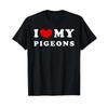 I Love My Pigeons Doves T Shirt Black Vintage Top For Everyday Wear Designer Clothes Versatile Graphic Fashion Casual