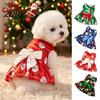 Comfortable Daily Wear for Dogs Christmas Dog Dress with Bow, Sleeveless Puppy Dress, Cute Seasonal Polyester Festive Outfit Small Dogs, Holiday Party
