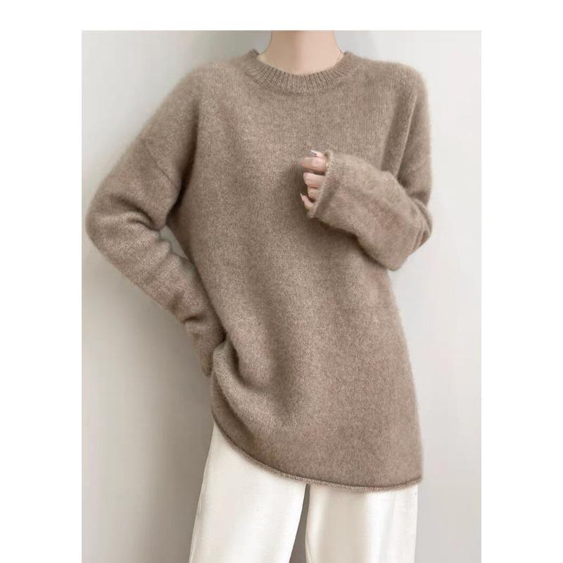 DIMANAF 2025 Autumn Winter Women Sweaters Pullover Tops Knitted Basic Tees Sweater Long Sleeve Loose Shirt