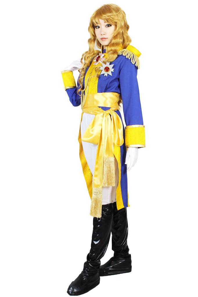 The Rose of Versailles Oscar Military Uniform Captain of the Guard Cosplay Costume [NOOLOR] (L, Blue)