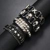 Punk Nieten Hip-Hop Mode Totenkopf Kunstleder Armband Geeignet für den täglichen Gebrauch, Festliche Partys, Stilvolles Accessoire oder Geschenk