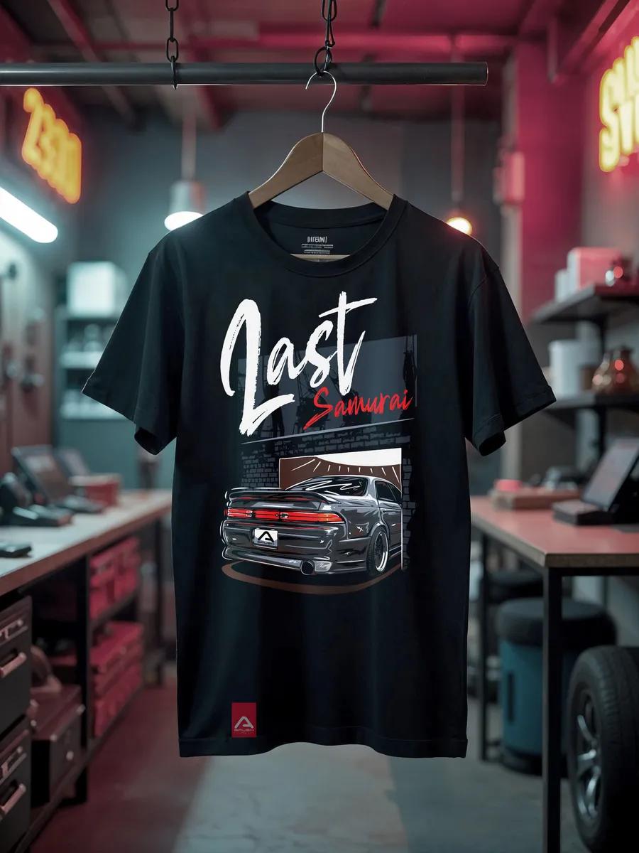 Black t-shirt for car enthusiasts, tuned car print 4XL
