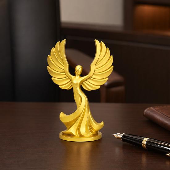 Engelsform Skulptur 3D Gedruckte Tanzende Figur, Moderne Geflügelte Frauenstatue, Schreibtisch Dekoration Dekorativ für Wohnzimmer, Schlafzimmer, Bücherregal Decor