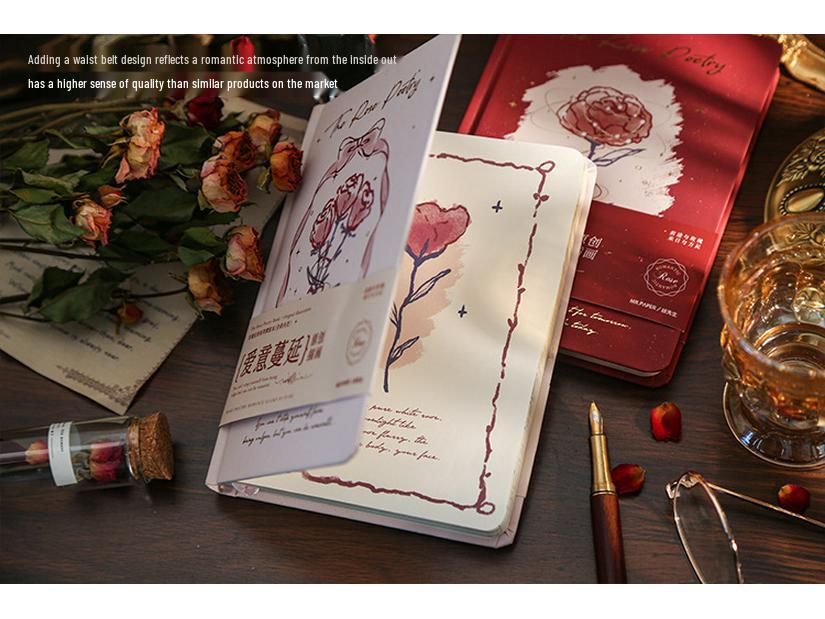 Exquisite Rose Diary: Artistic Japanese Notebook