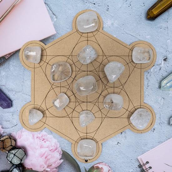 Set of 13 Clear Quartz Tumbled Stones Reiki Chakra Healing Pebbles Vase Fillers Tumble Stone for Jewellery, Vastu Home Office Decor Gift Item