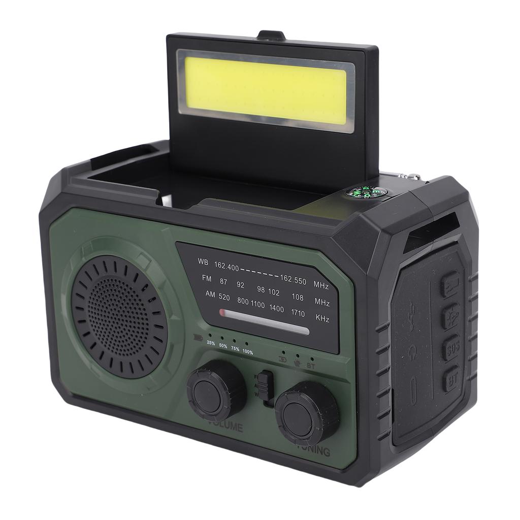 Emergency Radio Multi Function 16000mAh Solar Hand Crank AM FM WB Battery Powered with Cell Phone Ch