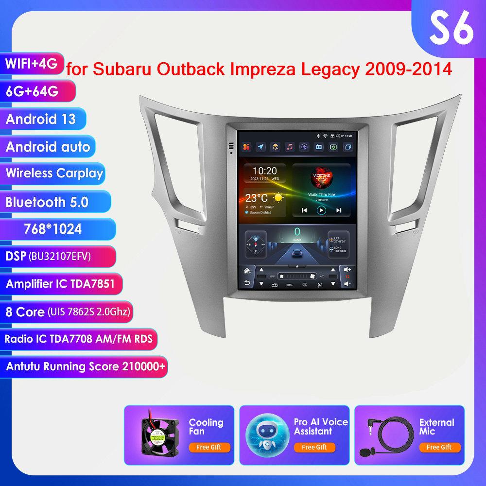 Ossuret 9.7" Android 13 Wireless Carplay  for Subaru Outback Impreza Legacy 2009-2014 GPS Stereo Car Radio  Intelligent Multimedia Player 4G BT 2 Din