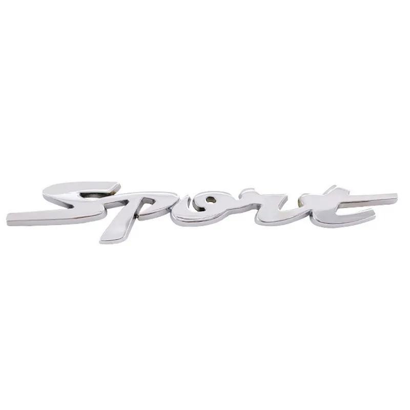 3D Metal Chrome Black Red Sport Logo Letters Car Emblem Badge Decal Sticker Accessories