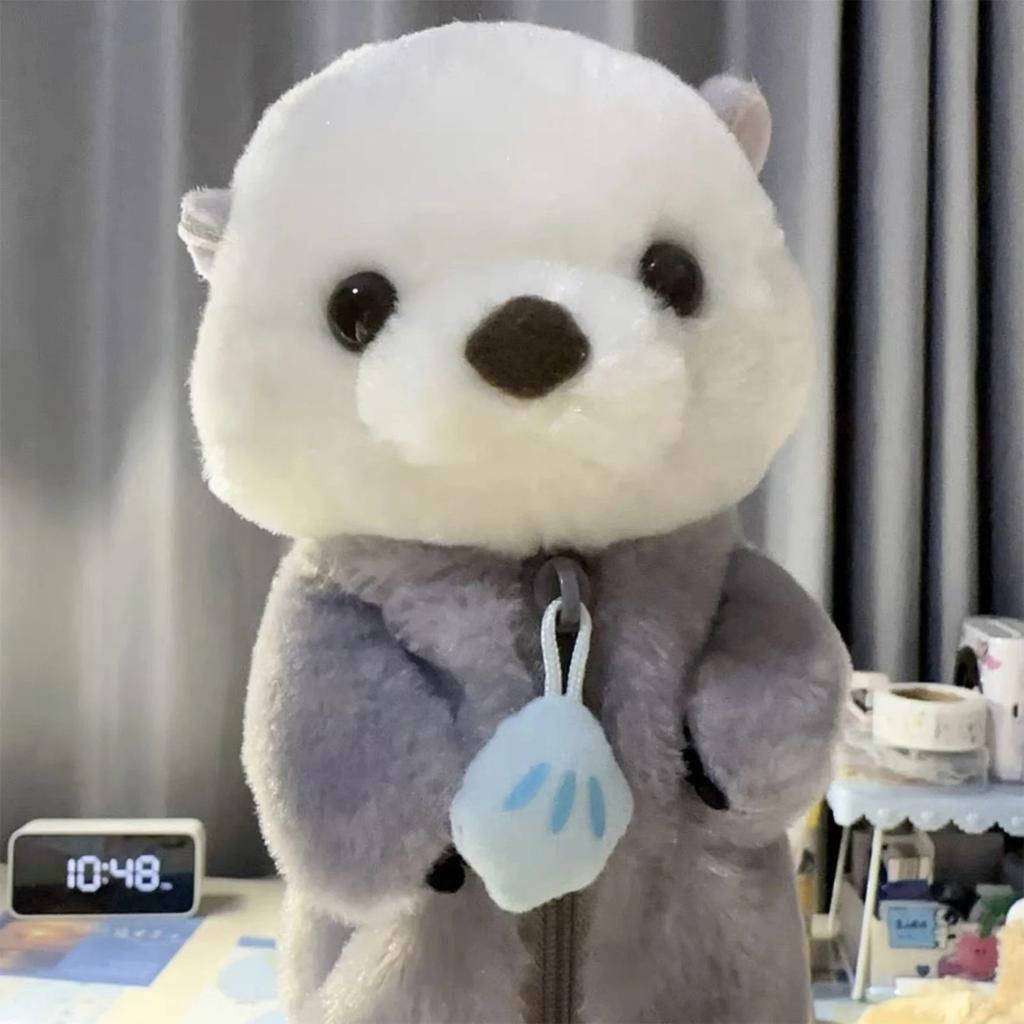 1 Pcs Creative Sea Otter Plush Pencil Case Ins High-attractive Pen Holder Cute Pencil Pouch Bag School Supplies Stationery