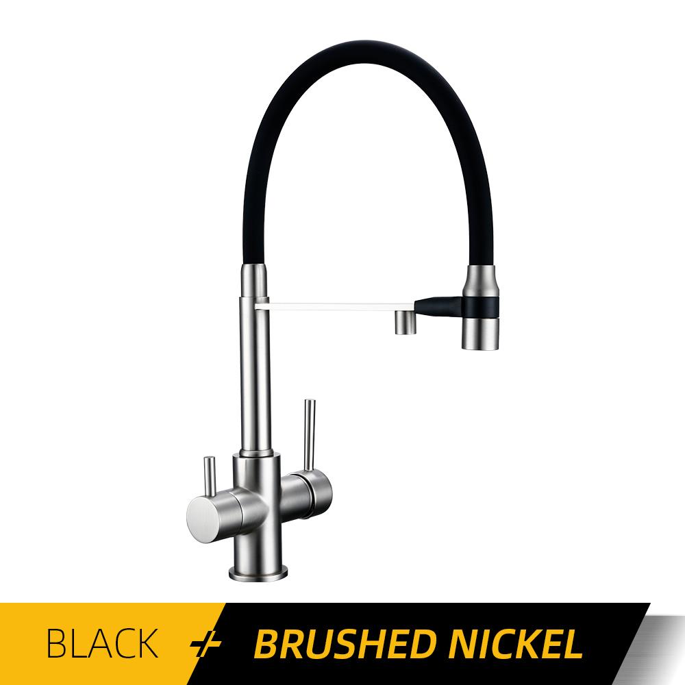 Kitchen Faucet Gunmetal Gray Brass 3 Ways Sink Mixer Black Hose Mount Pull Out Dual Sprayer Nozzle Water Taps