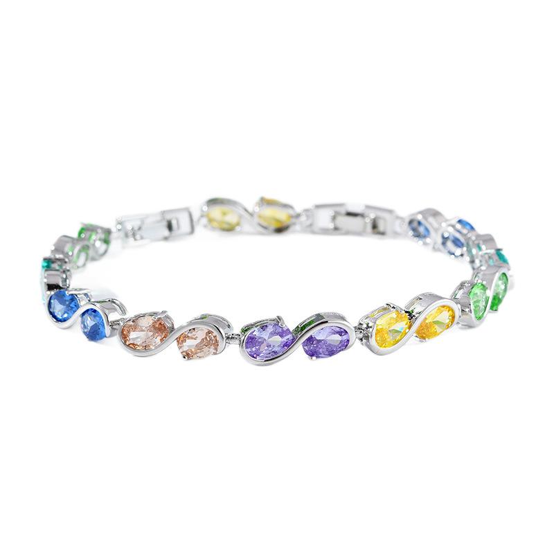 Women'S Creative Bracelet Hipster Accessories Round Simple Copper Zircon Bracelet