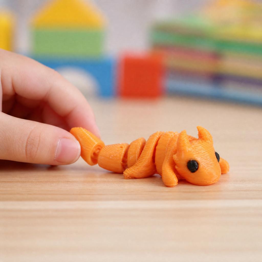 3D Printed Articulated Dinosaur Toy with Movable Joints for Kids Creative Play - Dinosaur