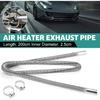 COLOR TREE 78.7Inch Universal Stainless Steel Exhaust Pipe 1Inch ID Parking Air Heater Tank Diesel Gas Vent Hose Length For Car Truck