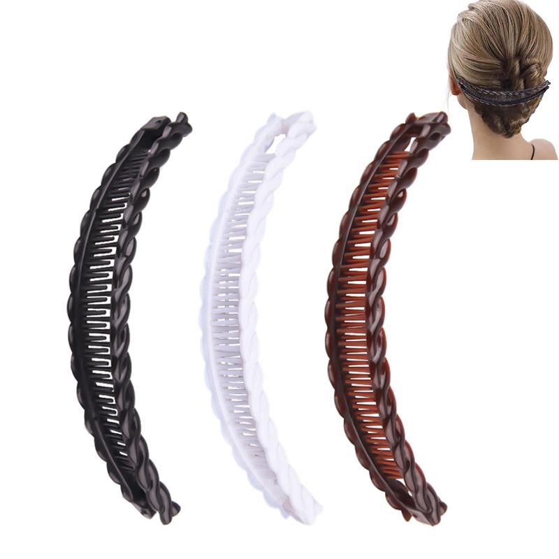 Banana Hair Clip 3 Pieces,Banana Clip For Thin To Thick Hair,Ponytail Holder Clips,Classic Fishtail Combs Tool For Women & Girl