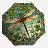 1PC Dragonfly pattern Automatic Open/Close Umbrella with Windproof, 8-Rib Sturdy Canopy, Durable Ribs, Fashionable Design, Outdoor Accessory, Fun Prin