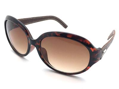 LEATHER TEMPLE BUTTERFLY SUNGLASSES (Tortoiseshell X Brown Half)
