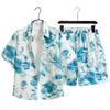 Unisex Summer Ice Silk Quick-Dry Hawaiian Shirt & Shorts Set