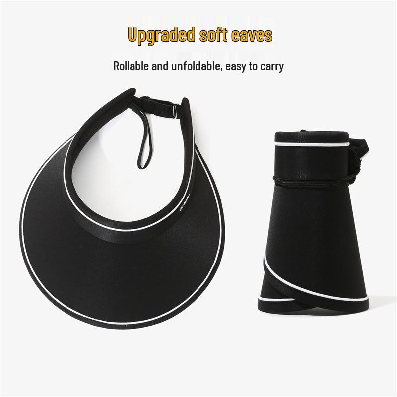 Women's Trendy UV Protection Visor Hat - Large Brim, Face Shield, Sun Hat