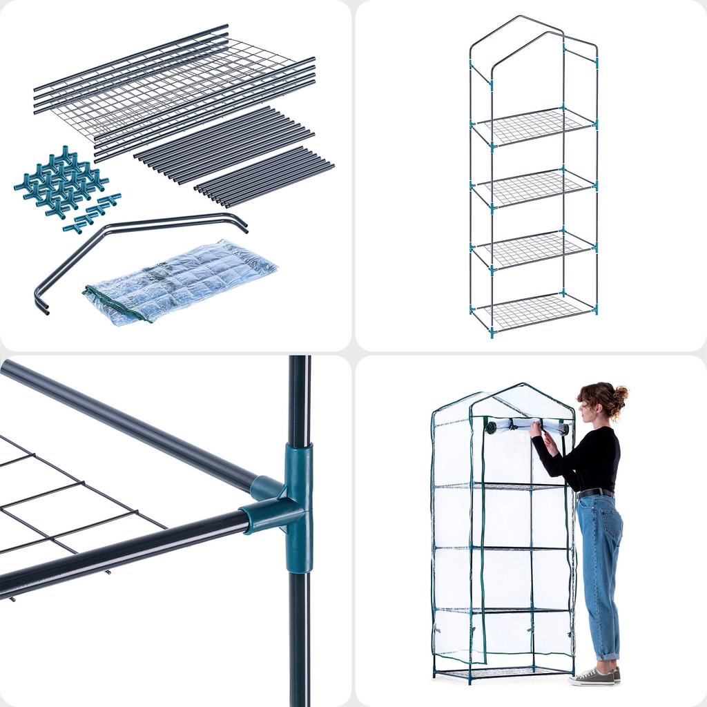 KADAX 4-level Garden Greenhouse 170x68cm Dark Green