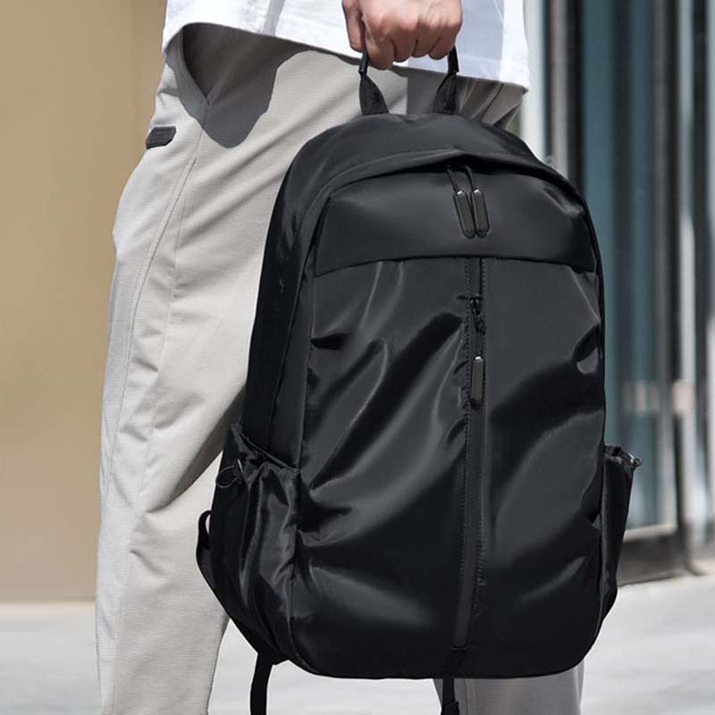 SCIONE Men's Casual Large-Capacity Backpack Lightweight Burden-reduced Waterproof Solid Color Minimalist Outdoor Leisure Sports Backpack
