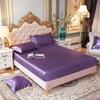 Ice Silk Satin Bed Sheets: Solid Color Three-Piece Set – Imitation Silk Mattress Protector.