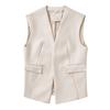 Plus Size Women's Sleeveless PU Leather Vest & Short Cardigan Jacket