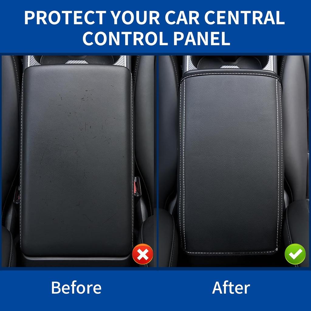 Tesla Model 3/Y Armrest Accessories - Wonarby Center Console Cover for Tesla - Car Armrest Box Cover Decoration Interior for Model 3 2017- 2024 2025