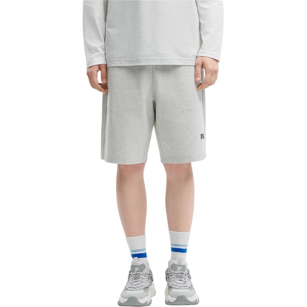 Fila Knitted Loose Solid Color Casual Shorts Men Shorts Ivory Flower-Gray F51M429601F-MG