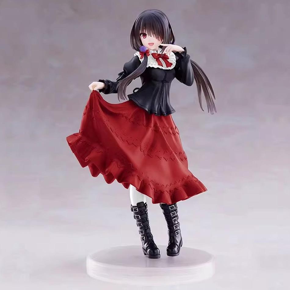 Hot Date A Live Tokisaki Kurumi Anime Figure Cute Girl Model Toy Pvc Red Dress Dress Up Standing Model Car Model Ornaments Toys