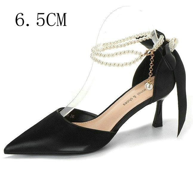 Fashion 2025 New Hollow Head High Heel Sandals Pearl Slim Heels Senior Sense Nude Nightclub Shoes Women