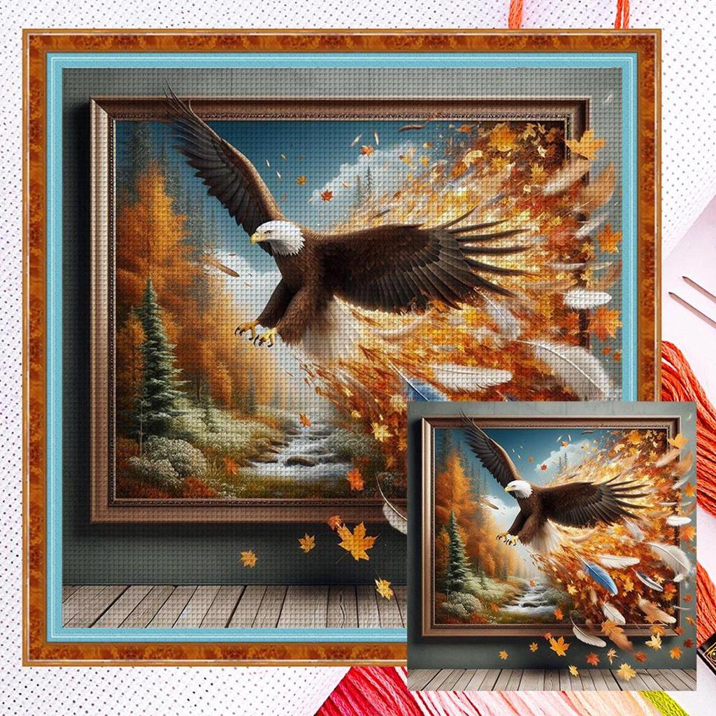 Full Embroidery Cotton Thread 14CT Counted Animal Cross Stitch Kit 40x40cm