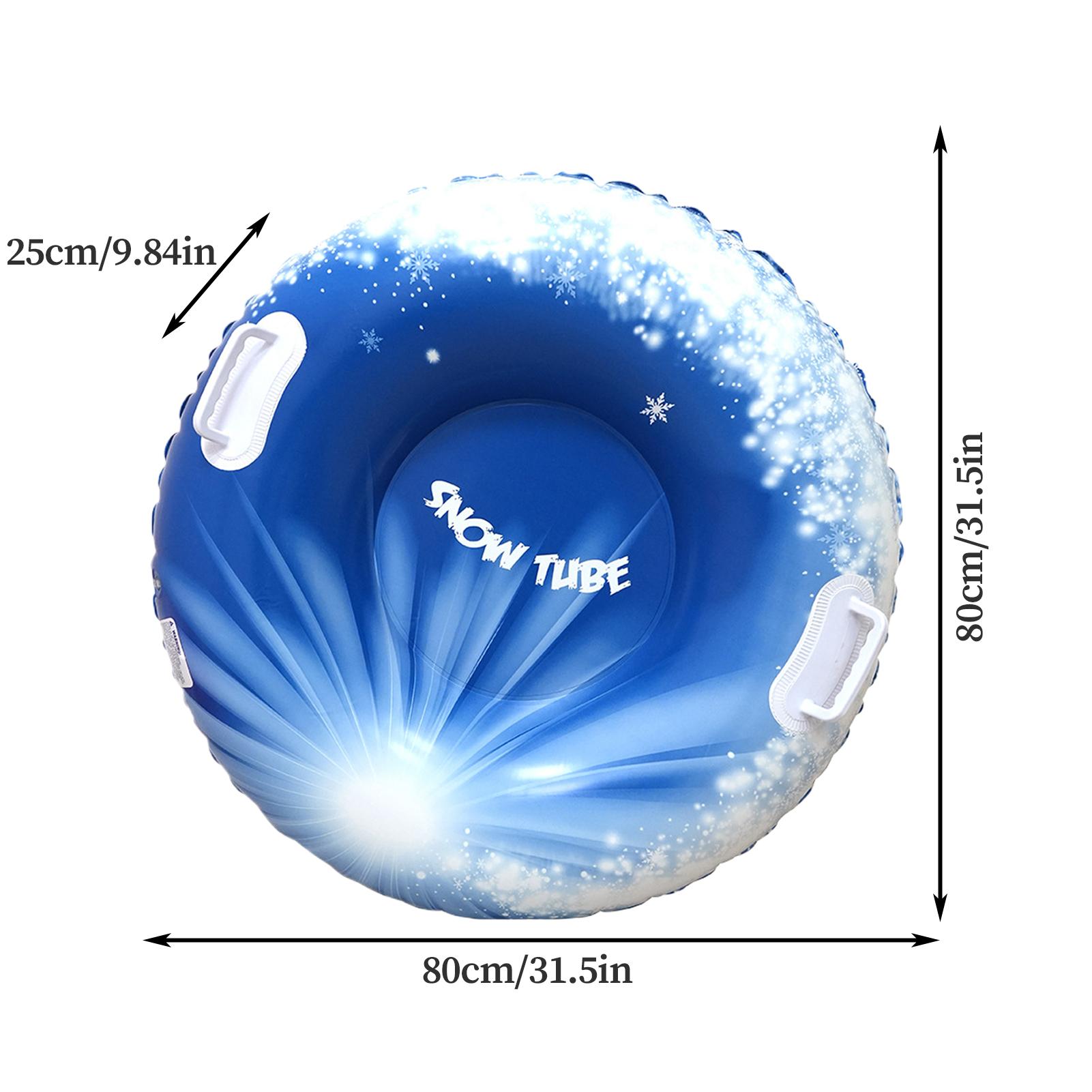 

Heavy-Duty Inflatable Snow Tube 35.43in Thickened PVC Sled with Double Handles Winter Sledding Tube for Ski Games (random color)