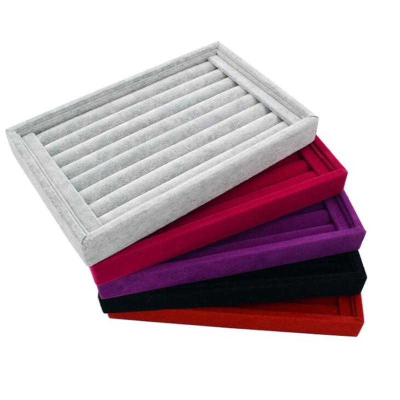 Velvet Jewelry Displays Stand Storage Tray Necklace Ring Bracelet Holder Showcase Drawer Jewelry Organizer Storage Box