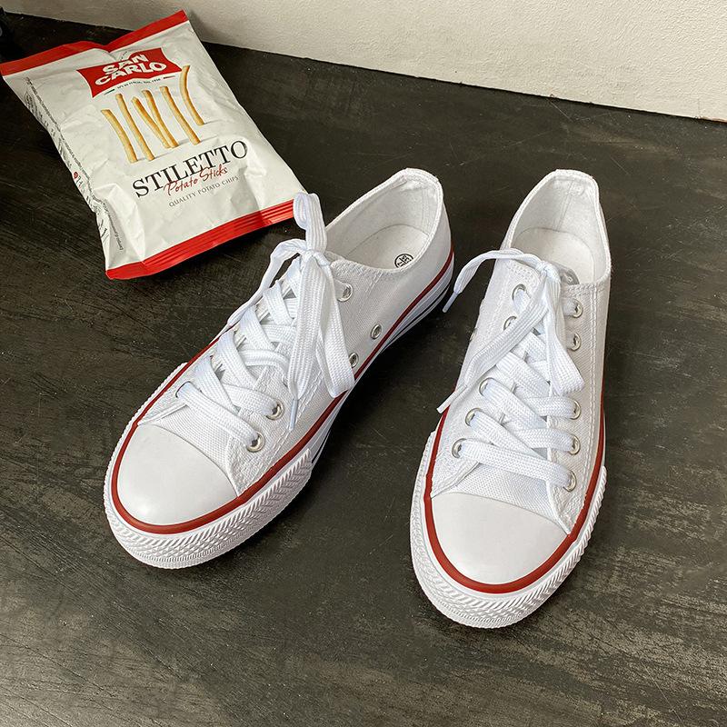 New canvas shoes female students women's shoes low-top flat men's shoes casual board shoes