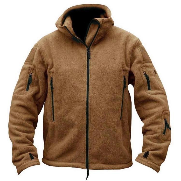 Men's Warm Tactical Fleece Hoodie Jacket Military Polar Thermal Outerwear for Hiking Outdoor
