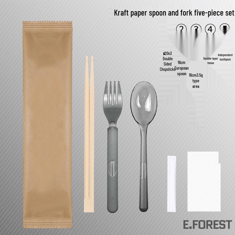 800-Pack Disposable Wooden Cutlery Set