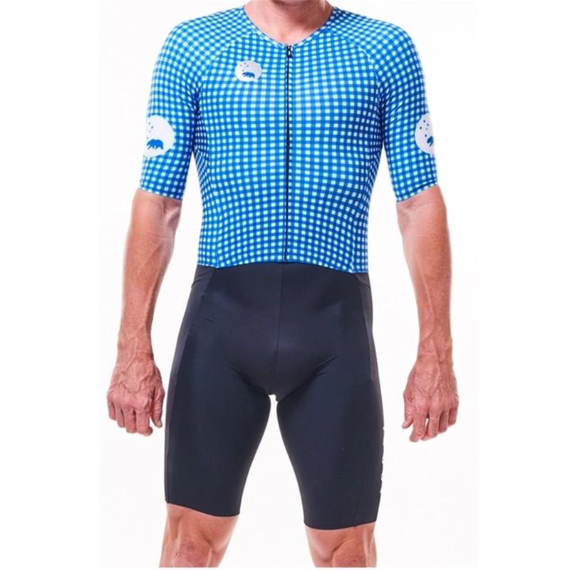Tuta da Triathlon da Uomo Ciclismo Corsa Nuoto Pezzo Unico Attrezzatura Performance con Tessuto Traspirante Design di Sicurezza