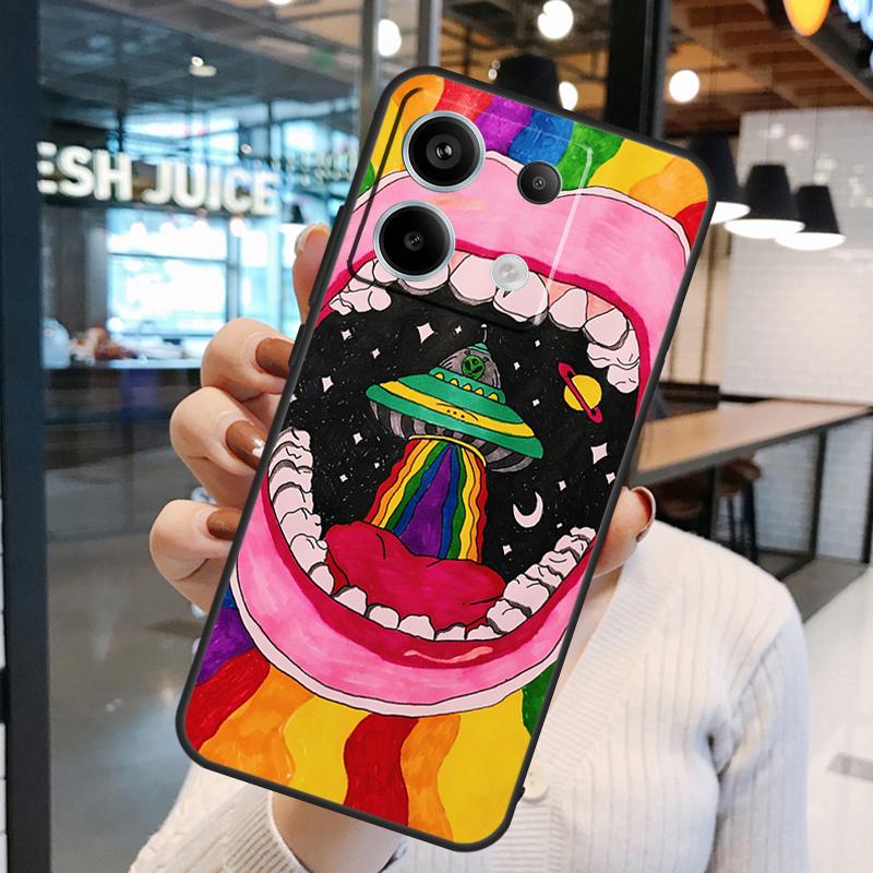 Aesthetics Cartoon Alien Space Case For Xiaomi Redmi Note 14 Pro 10 11 12 13 15 Pro Plus Redmi 15C 14C 10C 12C 13C 15 Cover