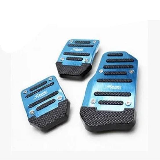 Universelle Auto-Pedalabdeckung Aluminium Automatikgetriebe Bremse Kraftstoff Gas Fußauflage Set Kit Pedale Rot Blau Silber Rutschfest Werkzeuge