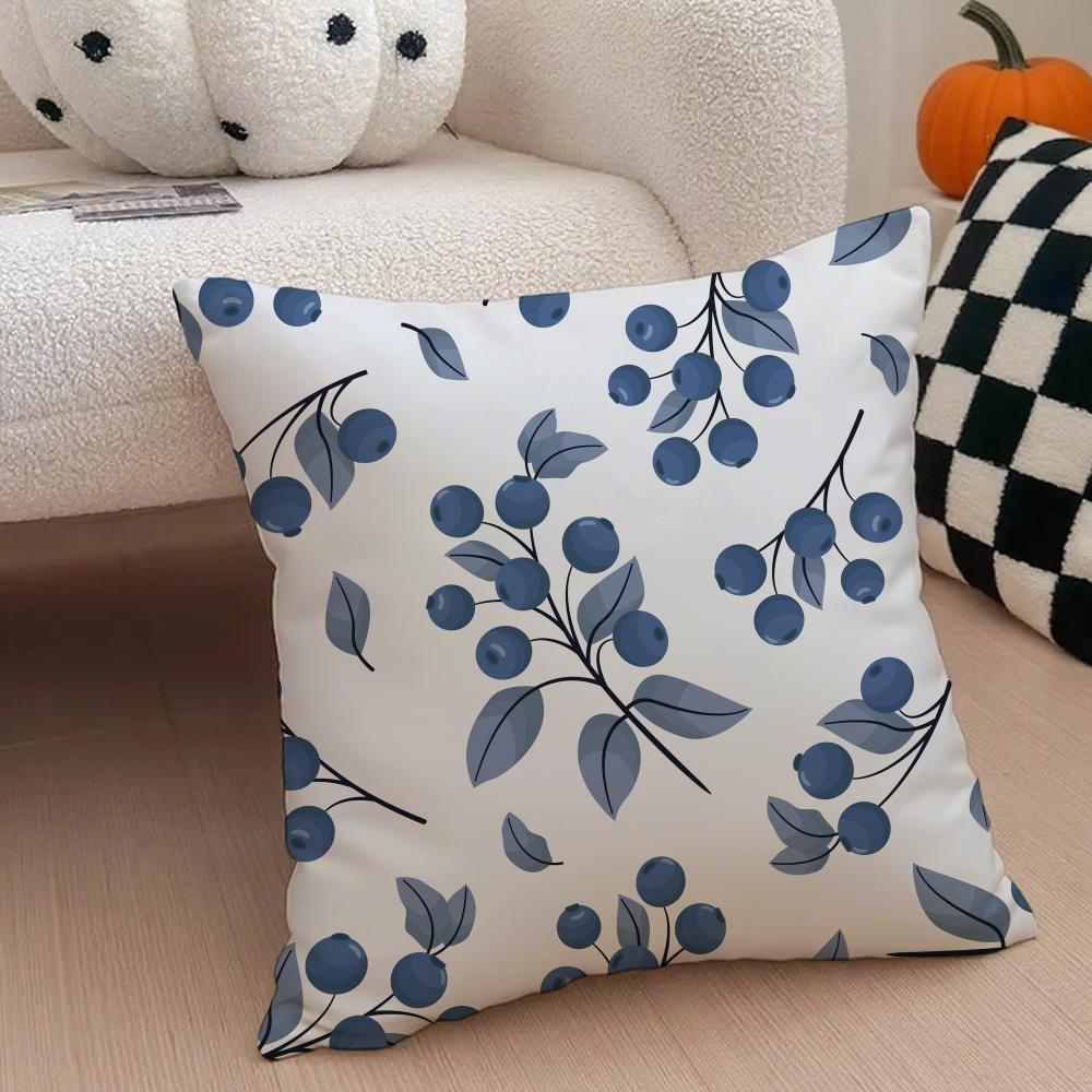 Fresh Vibrant Textile Pattern FFruit Print Art Cushion Cover Throw Pillow Cover Hidden Button Durable Polyester Chair Cushion