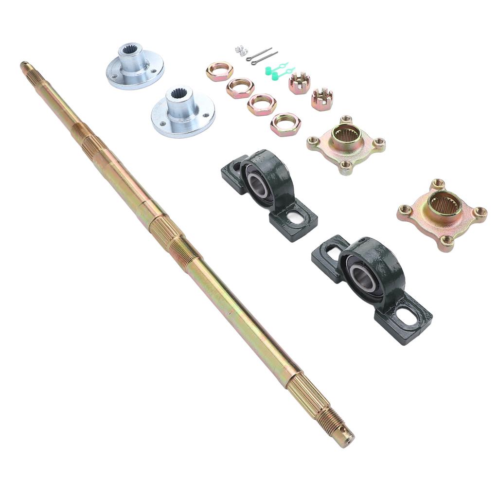 24inch Go Kart Rear Axle Kit 17 Teeth Rear Axle Flange Bearing Fixing Mounts Set for 50‑150CC ATVs Quads Drift Trikes