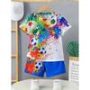 Fußballtrikot Jungen Set Mode Fußball Print Sommer Sportset Locker Atmungsaktiv Kinder Oberteile Freizeit Leicht Jungen Kleidung