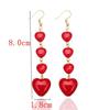 Sweet Girl Multilayer Red  Peach Heart Earrings for Women Cute Temperament Trendy Earrings Acrylic Earrings Fashion Jewelry Gift Party