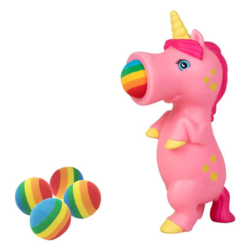 Bunter Niedlicher Einhorn Quetschball Schießer Schaumstoffbälle Kinderspaß Fidget Spielzeug Autismus Sensorische Stressbewältigung Tragbares Gadget Spielzeug