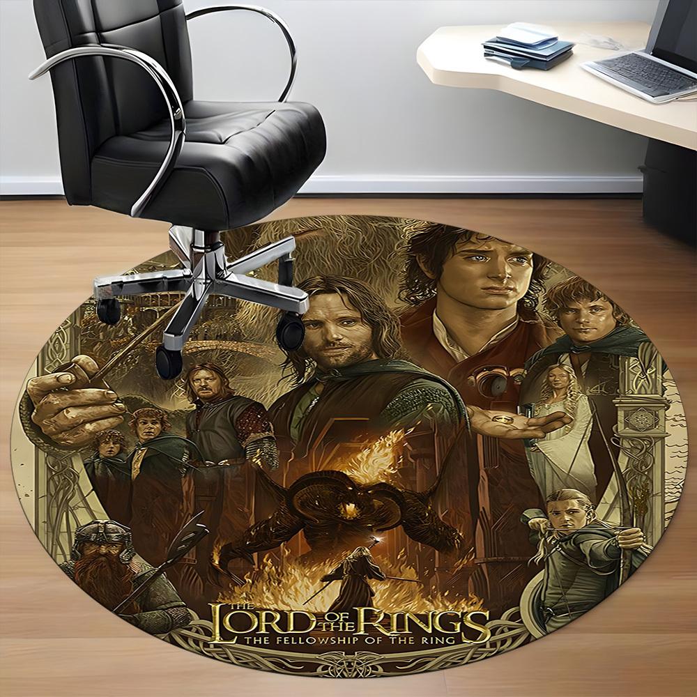 1pc The Lord of the Rings Office Round Area Rug, Under Office Chairs Bedroom Living Room Home Decor, Room Deco, Available in Various Sizes