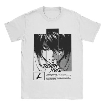 Das smarteste Death Note T-Shirt Herren 100% Baumwolle Vintage T-Shirts Rundhals T-Shirts Kurzarm Kleidung Sommer